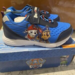 New PAW‎ Patrol Boys Size 12 Sneakers Light Up hook & loop Blue
